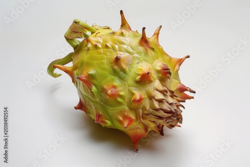 Yellow pitaya (dragon fruit), close-up of the fruit, macro photography, fresh fruit
