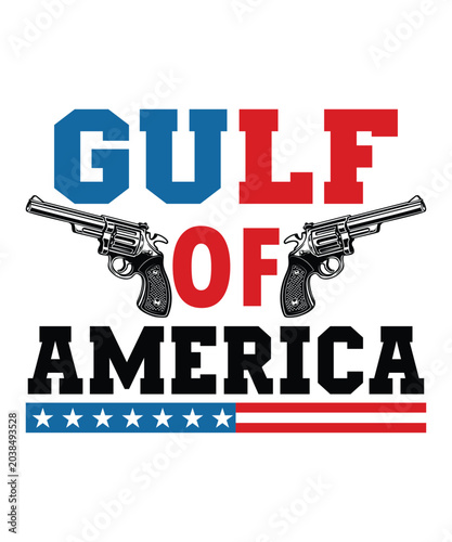 Gulf Of America Happy 4th Of July shirt print template typography design for art