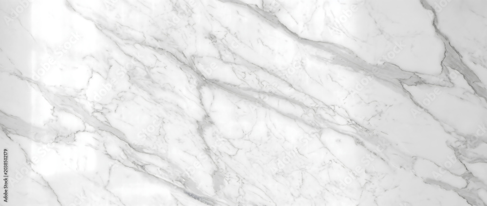 Obraz premium Marble background shows a gorgeous white polished stone surface with natural organic grey fracture lines