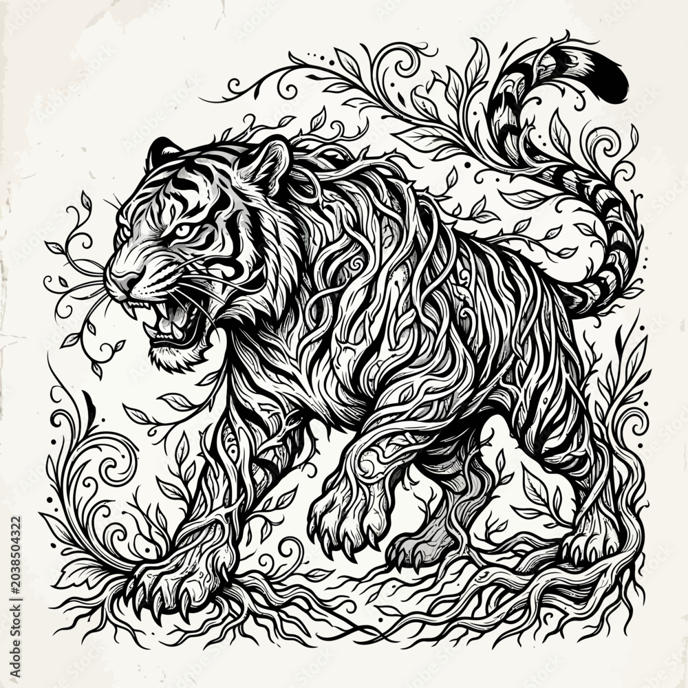 Obraz premium Tiger illustration art