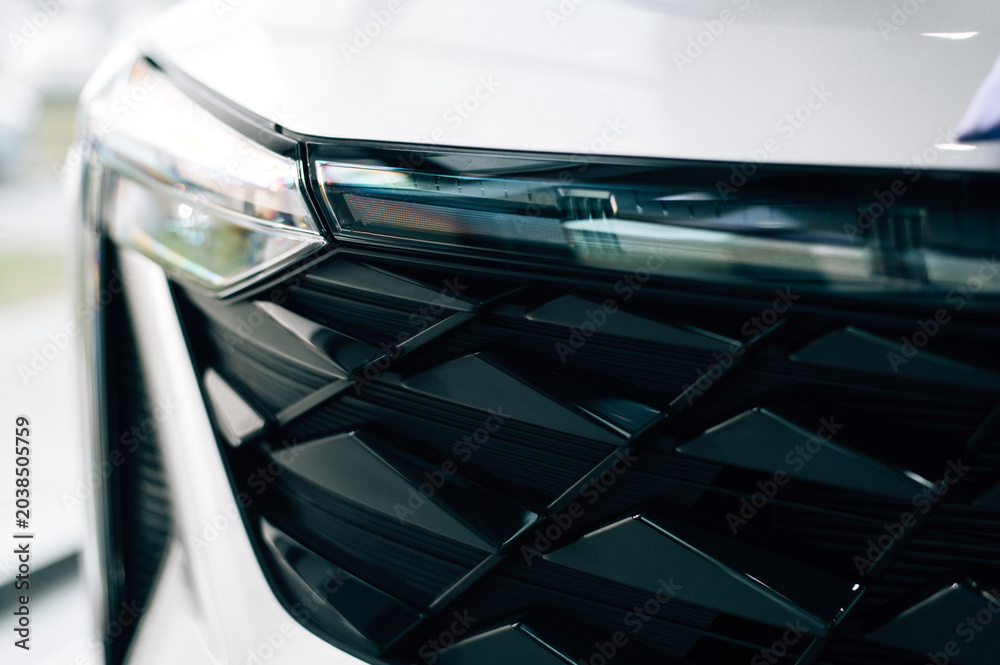 Fototapeta premium Headlight of a modern car