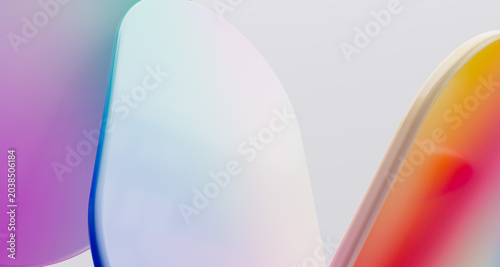 Smooth iridescent multicolor gradient geometric plane shapes minimalist abstract 3d rendering modern graphic design background