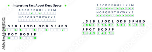 Cuadro en lienzo Cryptogram puzzle with hidden message and answer on white background