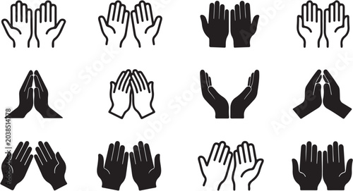 Foto Hands in prayer like gestures.