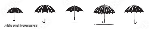 Tableau sur toile A collection of diverse umbrella icons, symbolizing protection and shelter from