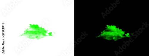 Foto Lime Green Glowing Small Blurred Patch on White and Black Background