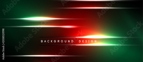 Photos Abstract background features vibrant green, red lines