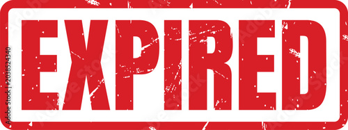 Bild auf Leinwand Red grunge rubber stamp impression with the bold text EXPIRED indicating a past