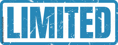 Tableau sur toile A blue grunge stamp featuring the word Limited for exclusive product labeling an