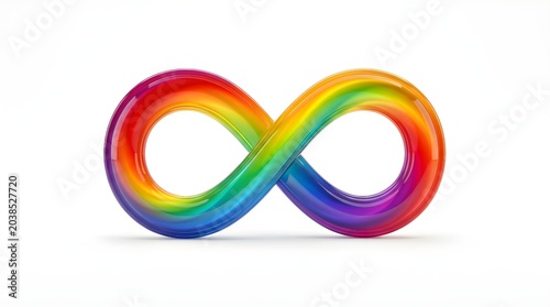 Colorful Infinity Symbol Abstract Gradient Loop on White Background Minimal Design