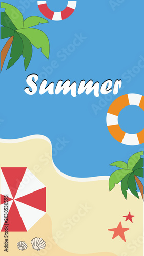 Summer Vacation Background with Beach Elements