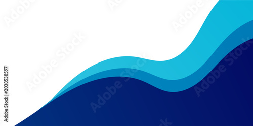 Foto Abstract blue wave background with modern dynamic fluid curves on white backdrop for corporate business banner or digital poster layout design