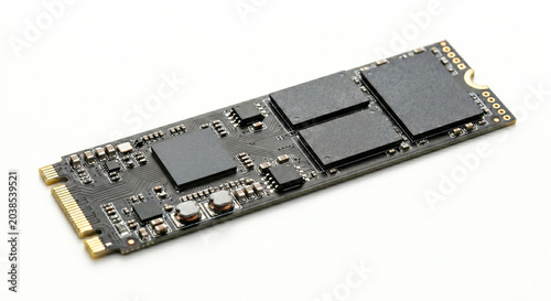 nvme m2 ssd drive isolated on a white background