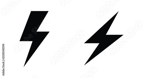Obraz na plátně lightning bolt shapes in black silhouette icon symbol electricity energy power f