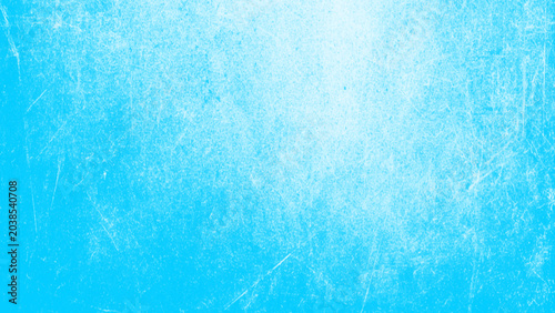 Foto Scratched and weathered bright blue metallic surface with scratches and marks fo