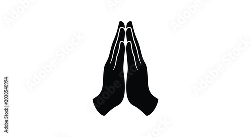 Canvas Print praying hands silhouette on white background gesture spirituality faith religion