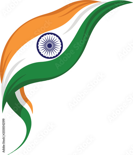 Indian Waving Flag Corner Patriotic Design