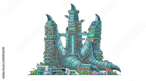 Bild auf Leinwand Fantasy castle towers architecture.