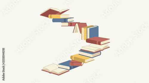 Creative Staircase Made of Stacked Books