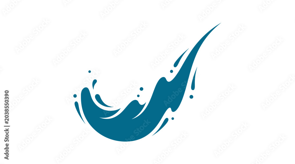 Obraz premium Dynamic Blue Water Splash Isolated on White Backdrop.