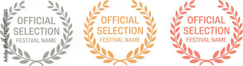 Foto Film festival official selection laurel wreath set featuring olive branch award