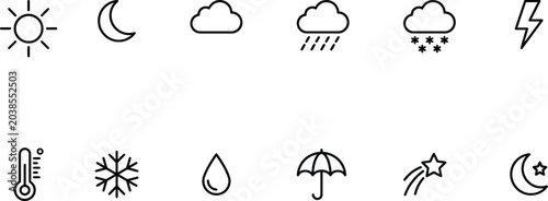 Foto Weather icons for forecasting and temperature display