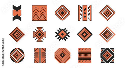 Collection of vibrant tribal and ethnic pattern designs.