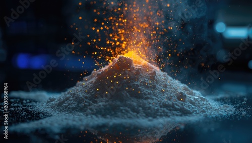 Glowing barium hydroxide powder used in lab for purification and lubricant processes