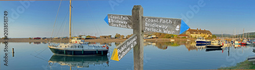 Obraz na płótnie Signpost for the South West coast path  in Exmoor National Park  , Somerset, UK