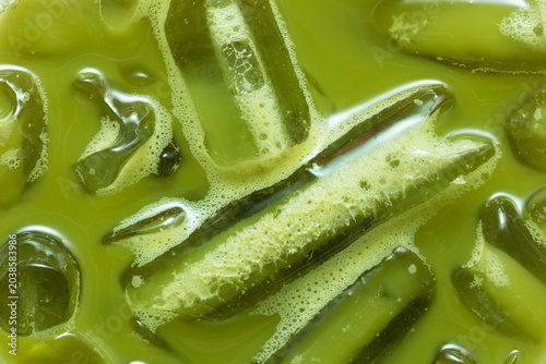 Macro Close-Up of Japanese Pure Matcha Drink