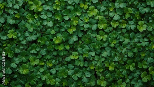 Full clover spread composing a fresh green backdrop perfect for copy space