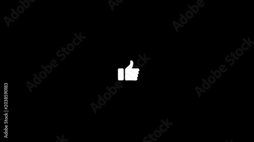 Thumb up like icon animation, like emoji icon, hand gesture like icon