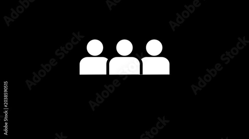 A group of people icon, Animated icon on transparent background, alpha channel included.