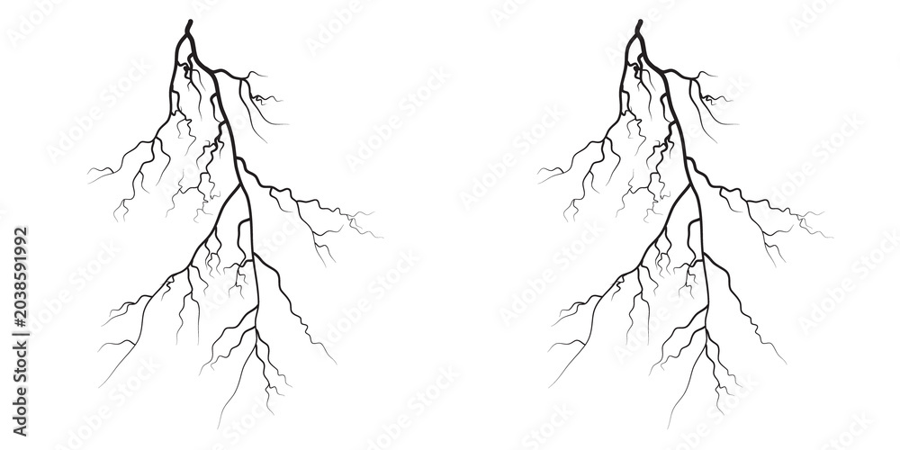 Fototapeta premium Main lightning form Heavy neon glowing, as powerful weather.