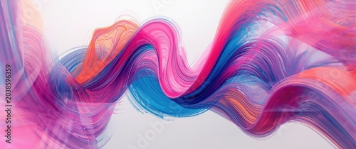 Dynamic abstract composition produced by generative AI using bright colors and flowing lines
