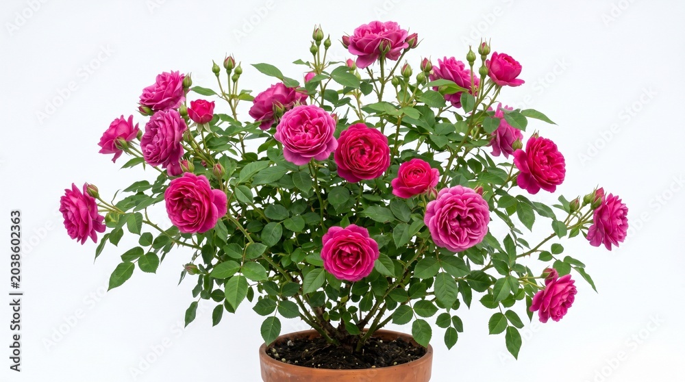 Naklejka premium Pink Flower Basket Isolated on White