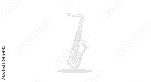 Canvas Print Saxophone illustration, music instrument, jazz symbol, vector art, white backgro