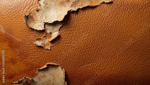 Detailed surface shot of synthetic leather sofa revealing peeling layers and cracking signs