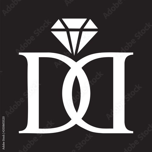 Elegant Monogram Letter DD Jewelry Logo with Diamond Element