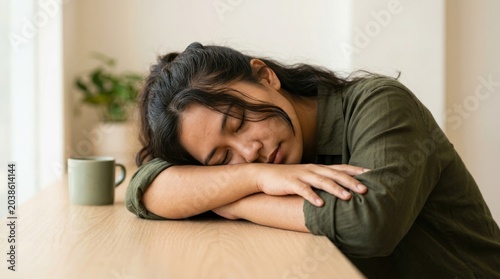 Woman Sleeping at Desk