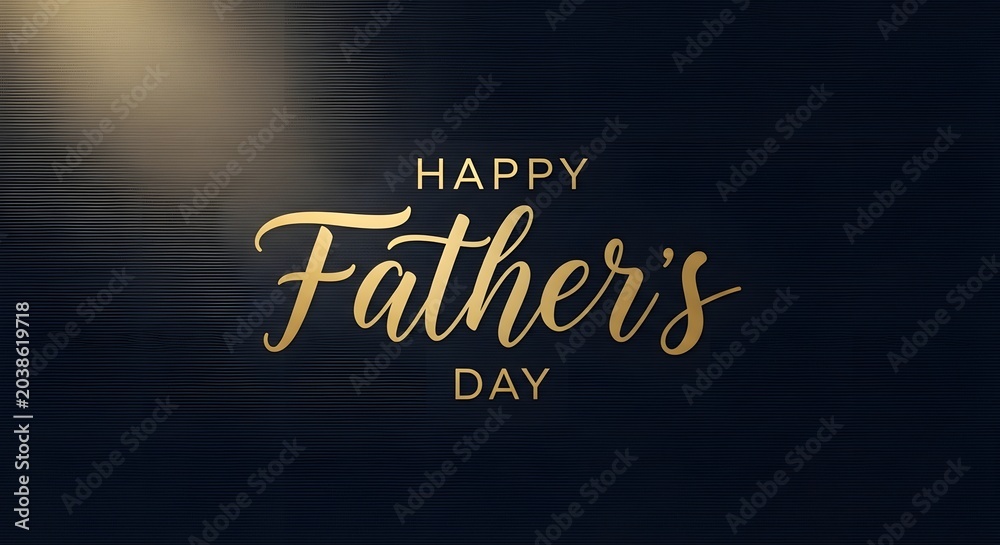Obraz premium Happy father's day elegant typography with gold foil effect