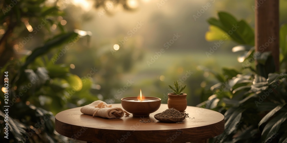 Fototapeta premium Health preservation essentials for panchakarma therapy rituals