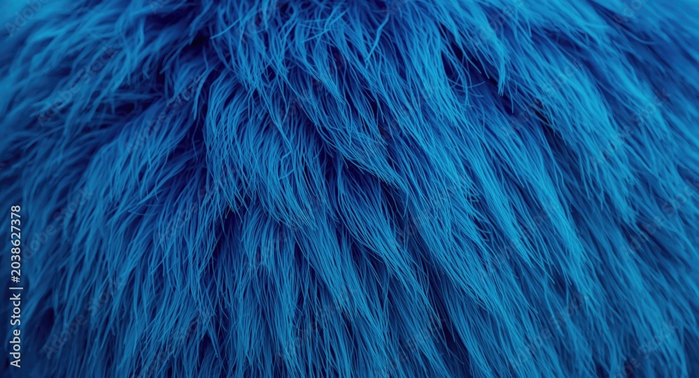 Obraz premium Close-up of detailed soft blue fur texture with vibrant colors