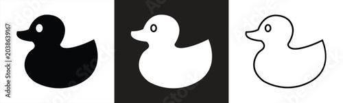 Tableau sur toile Flat icon set of rubber ducks, duck bath toys for apps and websites