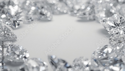 Detailed diamond sizing for jewelry crafting with clear copy space