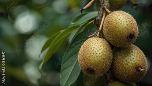 Close view of kiwifruits ri...