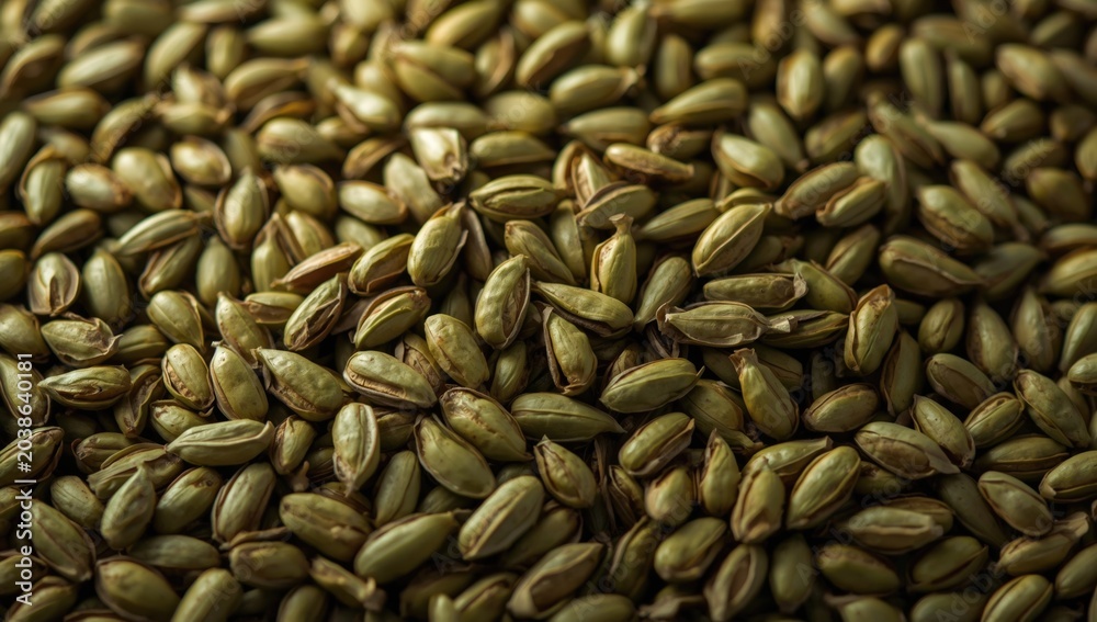 Obraz premium Close up shot of unprocessed green cardamom seeds pile