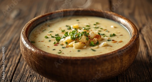 Creamy potato soup presente...