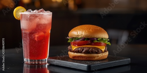 Frosty red citrus drink and...