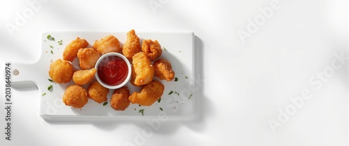 Golden crispy chicken nugge...